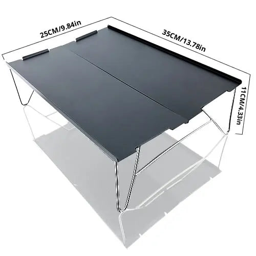 table pliante extérieure aluminium minimaliste moderne rectangle striée portable sac transport