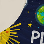 drap plat bleu foncé planètes earth mars coton polyester lit enfant illustratif chambre