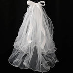 voile mariée tulle plissé blanc classique romantique fixé noeud transparent élégant