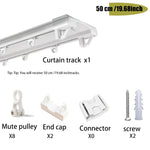 rideaux double rail système silencieux fixation blanc minimaliste pvc opaque coulissant