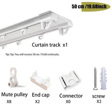 rideaux double rail système silencieux fixation blanc minimaliste pvc opaque coulissant