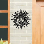 sticker mural art nouveau visage solaire noir adhésif décor intérieur opaque moderne chambre salon