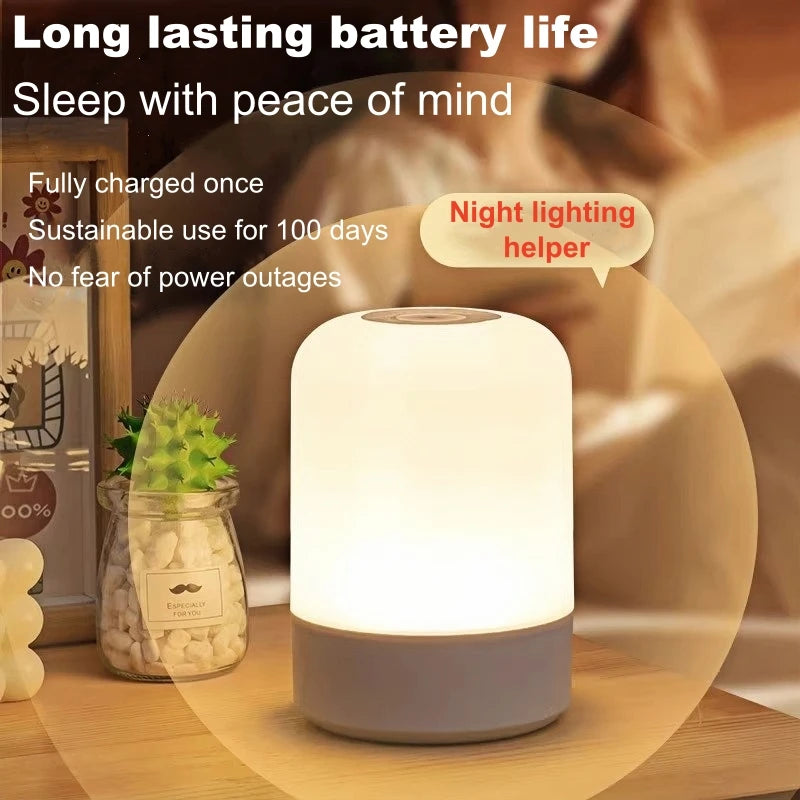 lampe tactile rechargeable led blanc moderne sans fil usb ambiance chambre table