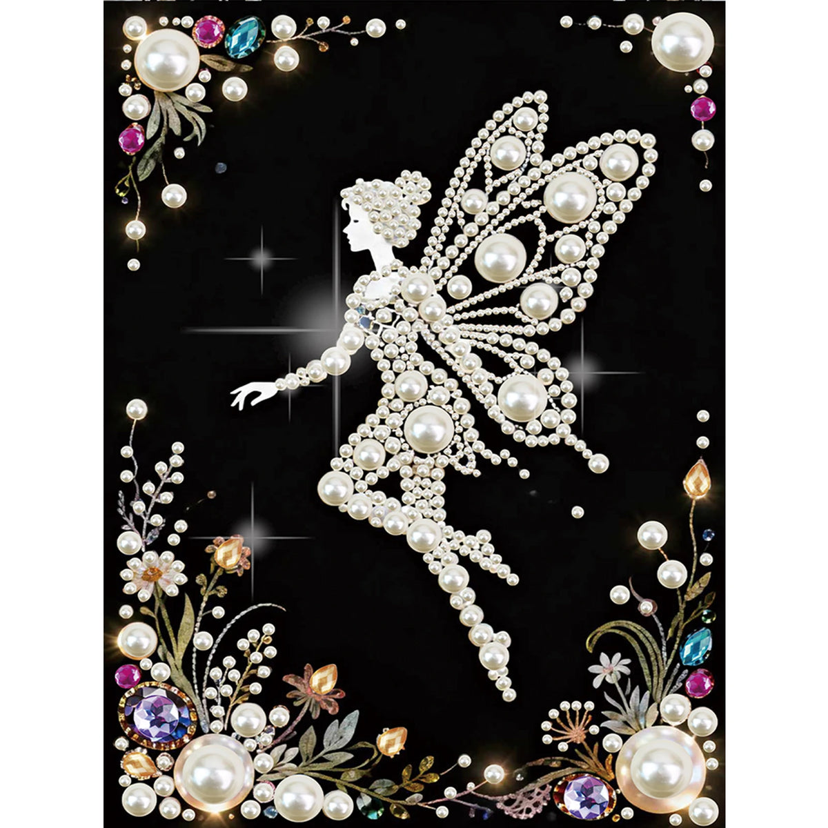 tableau décoratif motifs floraux strass or élégant art décoratif diy adulte modernes incluséesOpaqueFlyGirlElves