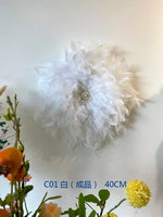 décoration murale fleurs artificielles rose clair moderne feuilles papier métal