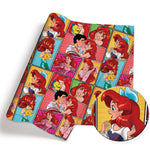 tissu patchwork disney aurora ariel cendrillon mickey bleu vert rose blanc coton 140x50cm