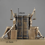 statue justice résine bronze doré décoration classique balance épée livre moderne chambre
