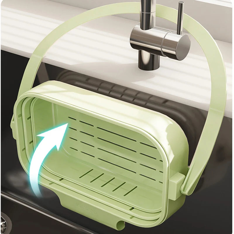 panier cuisine suspendu moderne beige clair durable abs efficace organisation évier salle bain ustensiles