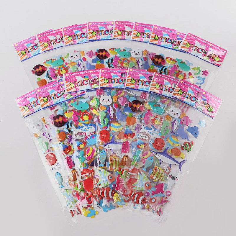 sticker autocollant animal cartoon multicolore occasion fête anniversaire noël enfants adolescents