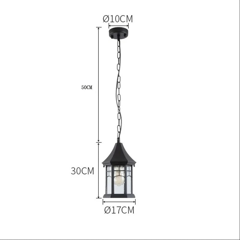 lampe suspendue classique transparente noir salon chambre étanche led 90v 260v pendentif chainette