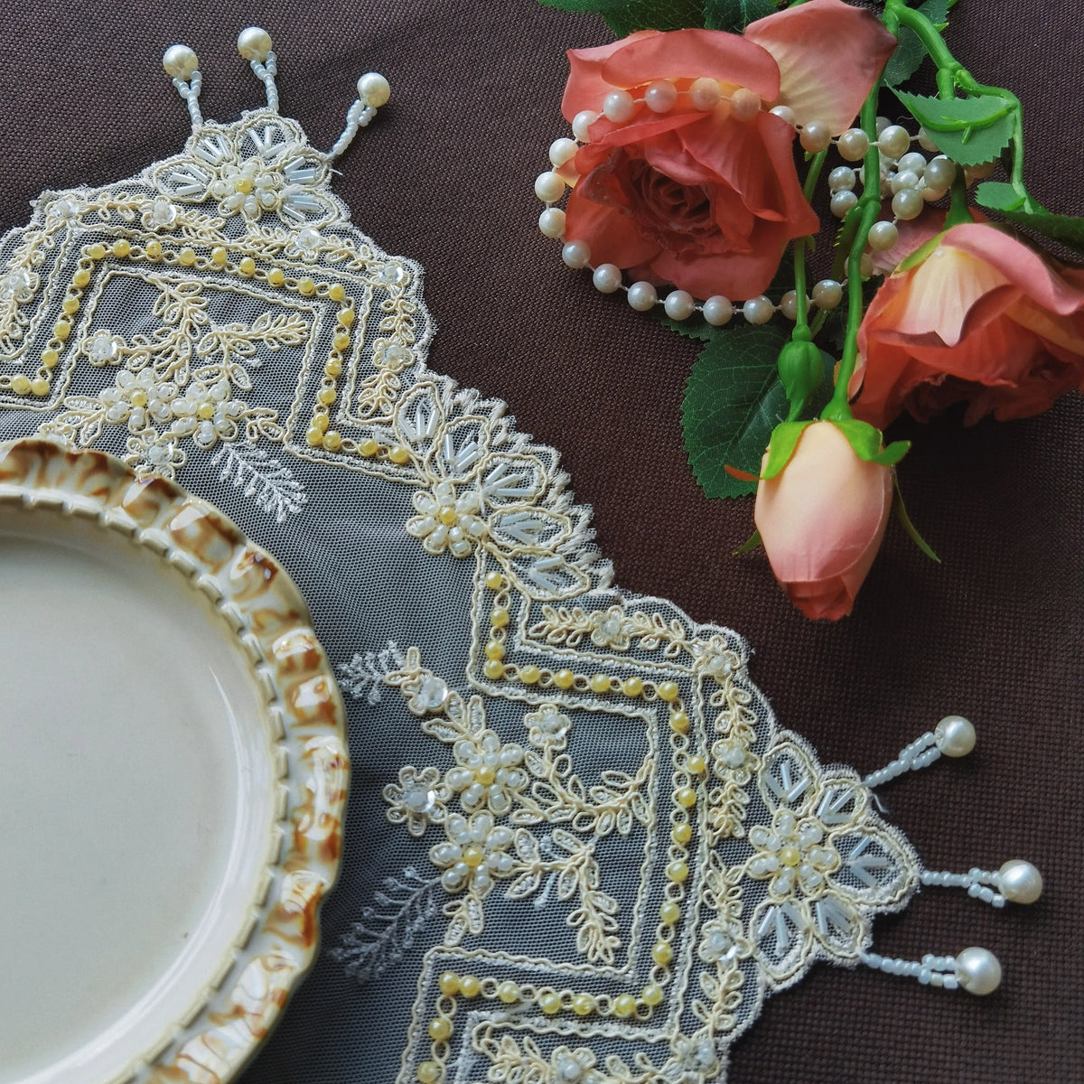 Set de table beige pour mariage