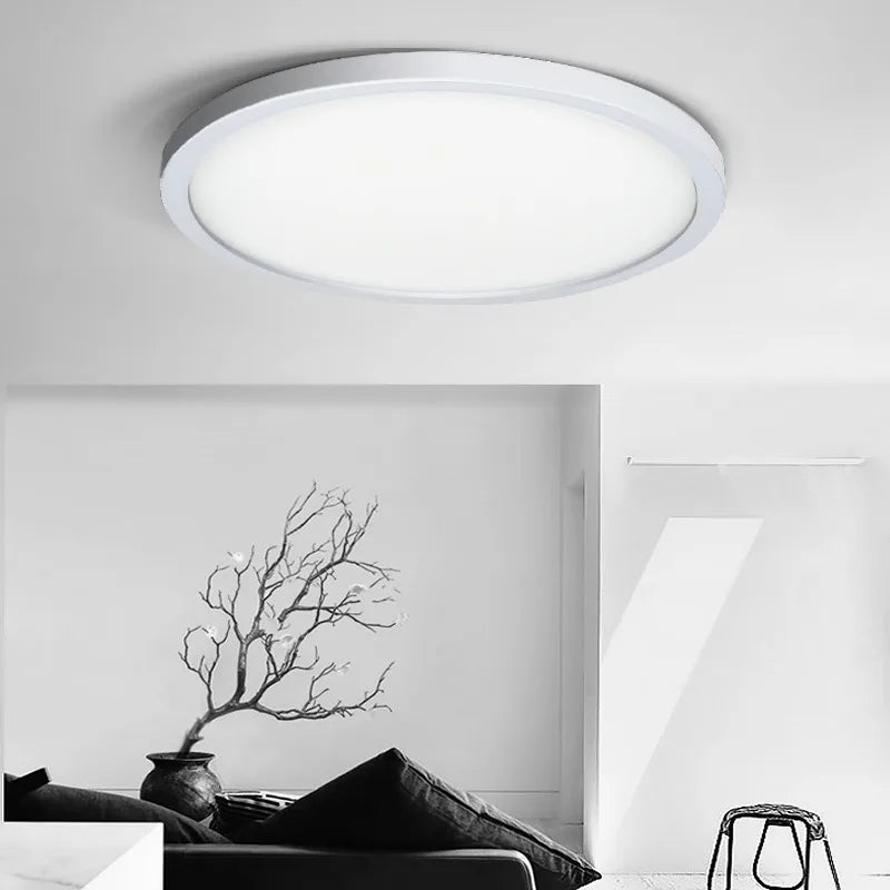 plafonnier led moderne blanc mat économique 18w 18cm sans scintillementflux lumineux