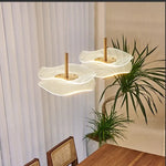 Lampe suspendue moderne minimaliste acrylique blanc doré texturée semi translucide chambre salon