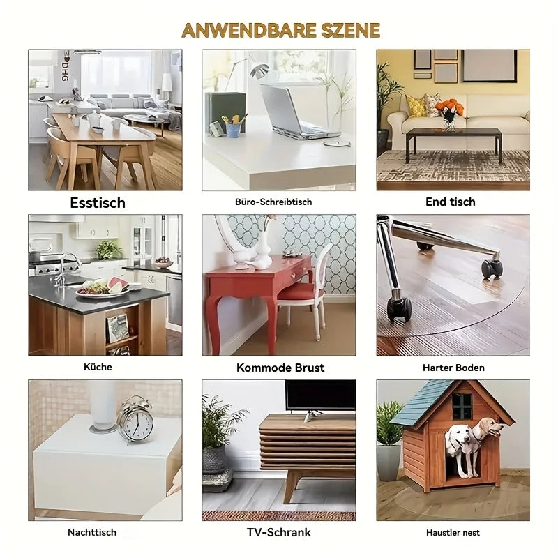 protège table transparent pvc moderne 130cm sans motif imperméable résistant huile