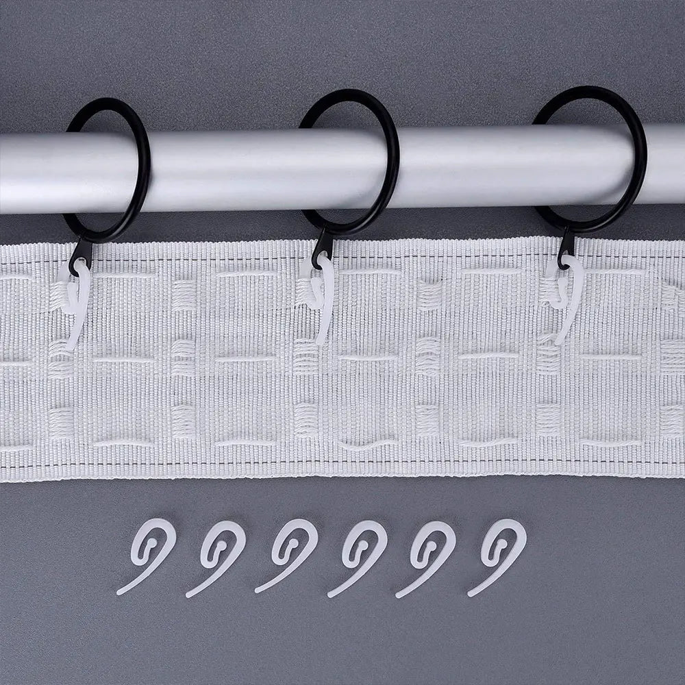 crochets rideau douche plastique blanc translucide moderne adhésifs 100 pièces minimalistes accessoires fenêtre