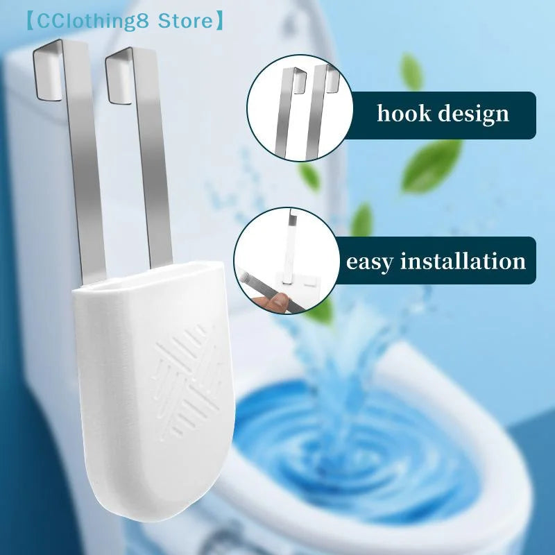 brosse toilette moderne blanche grille géométrique clips fixation durable élégante salle bains organisation