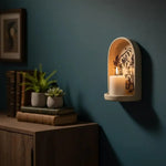 lampe poser artisanale rustique motif floral poissons beige rouge noir decoration maison