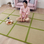 tapis sol modulable tissé motifs géométriques couleur beige marron traditionnel japonais