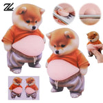 figurine chien peluche adhésive cartoon mignonne orange grise blanche décoration téléphone cadeau enfant festival