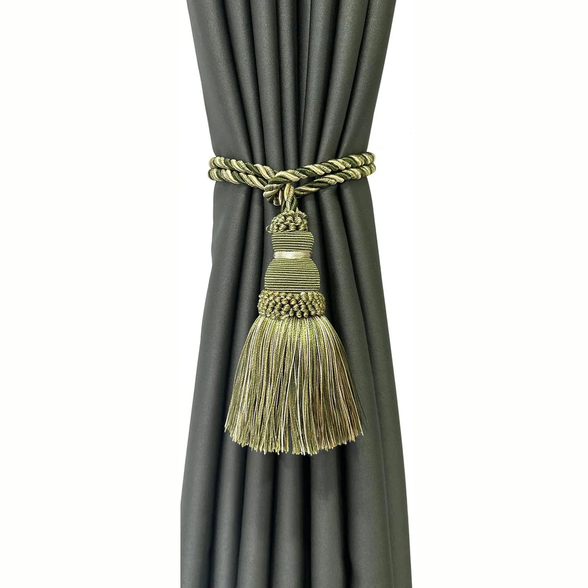 pompons rideau doré noir rose bleu franges tissé élégant accessoire décoration maison