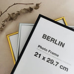 Cadre photo en aluminium jaune de style contemporain