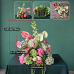 décoration événement mariage anniversaire hydrangea anthurium rose arrangement floral intérieur élégant moderne tropical vases