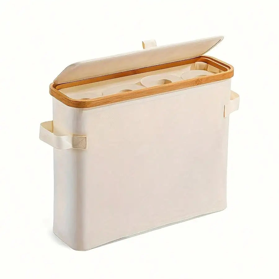 boîte papier toilette bambou noir moderne pratique grande capacité chambre salon