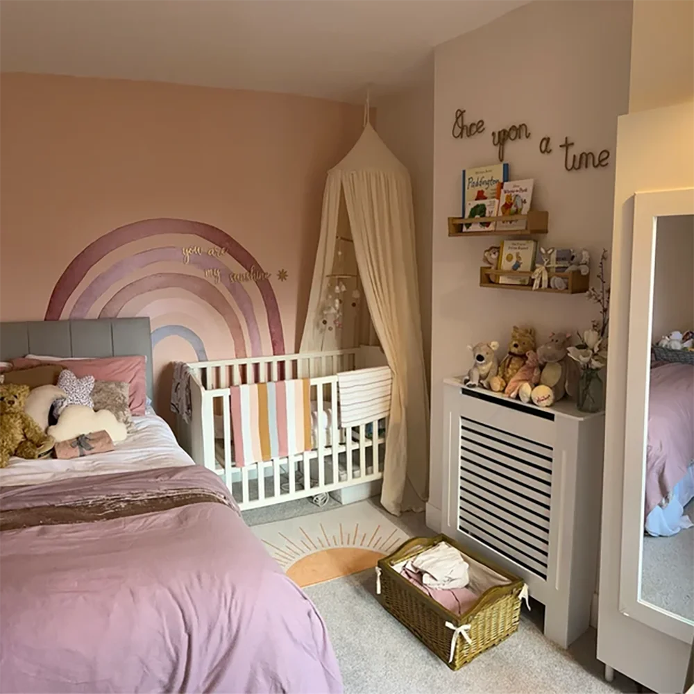 tente lit bébé bohème coton lin rose rouille beige gris blanc