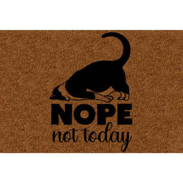 tapis d'entrée imperméable anti bactéries antidérapant chat noir motif moderne marron clair tapis sol