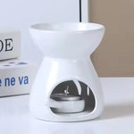 lampe huile essentielle céramique moderne noir blanc décoration feuilles étoiles ajourée diffuseur aromathérapie yoga