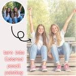 portrait personnalisé famille aquarelle clips artiste décoration maison blanc orangé