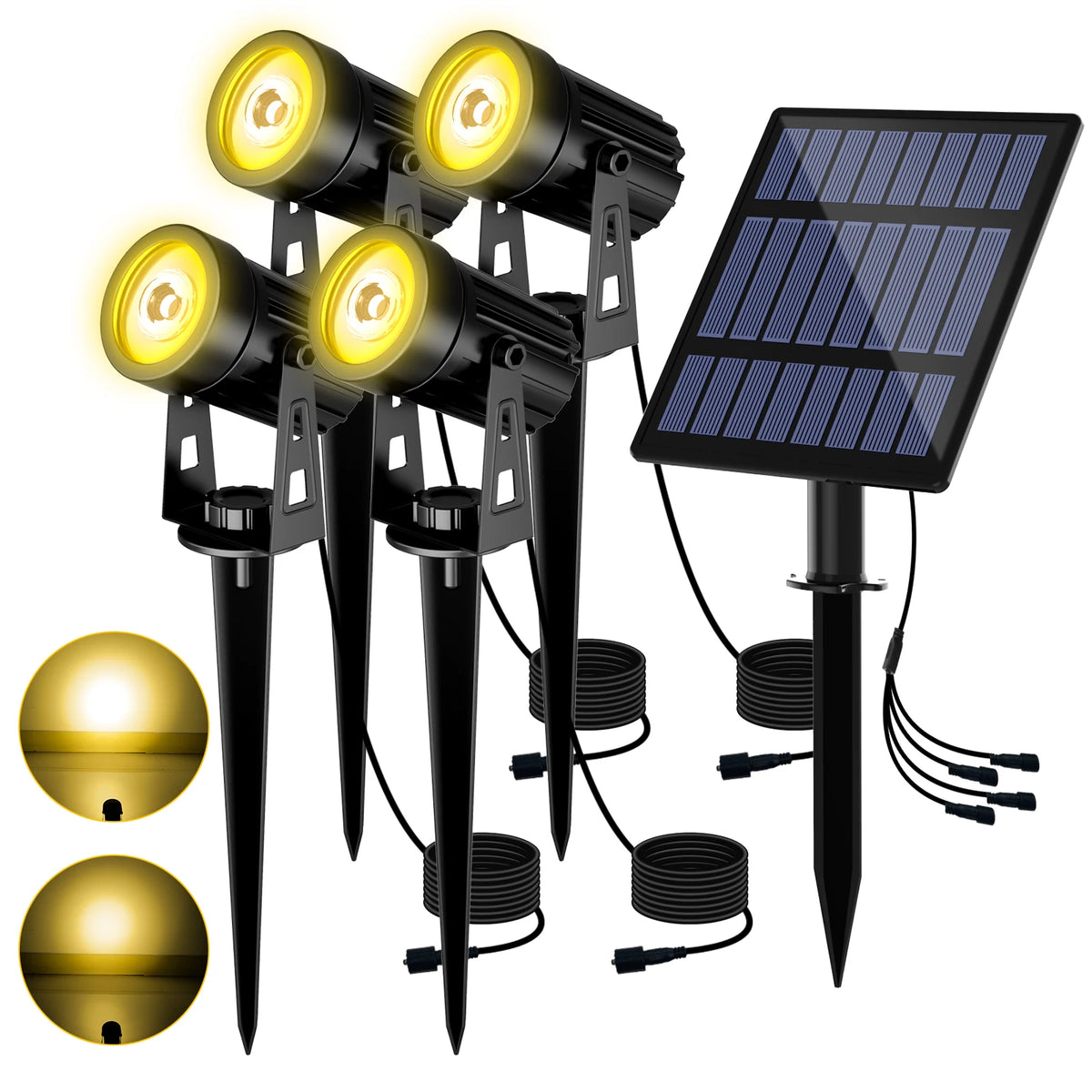 projecteur solaire led ip65 moderne autoinstallation noir opaque vacancesextérieur jardin