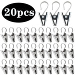 pinces crochets argentées modernes rideaux 20 pièces métal robustes opaques