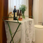 nappe dentelle florale table manger réutilisable polyester coton semi transparent beige clair vintage bohèmeextérieur
