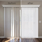 lames remplacement stores verticaux blancs pvc opaques modernes 8.9cm 209.6cm découpées mesure clips ciseaux