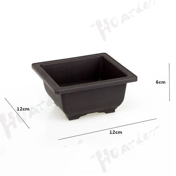 pot plante bonsaï noir plastique moderne plateau drainage grille fond carré jardin