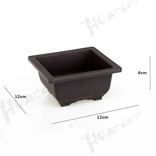 pot plante bonsaï noir plastique moderne plateau drainage grille fond carré jardin