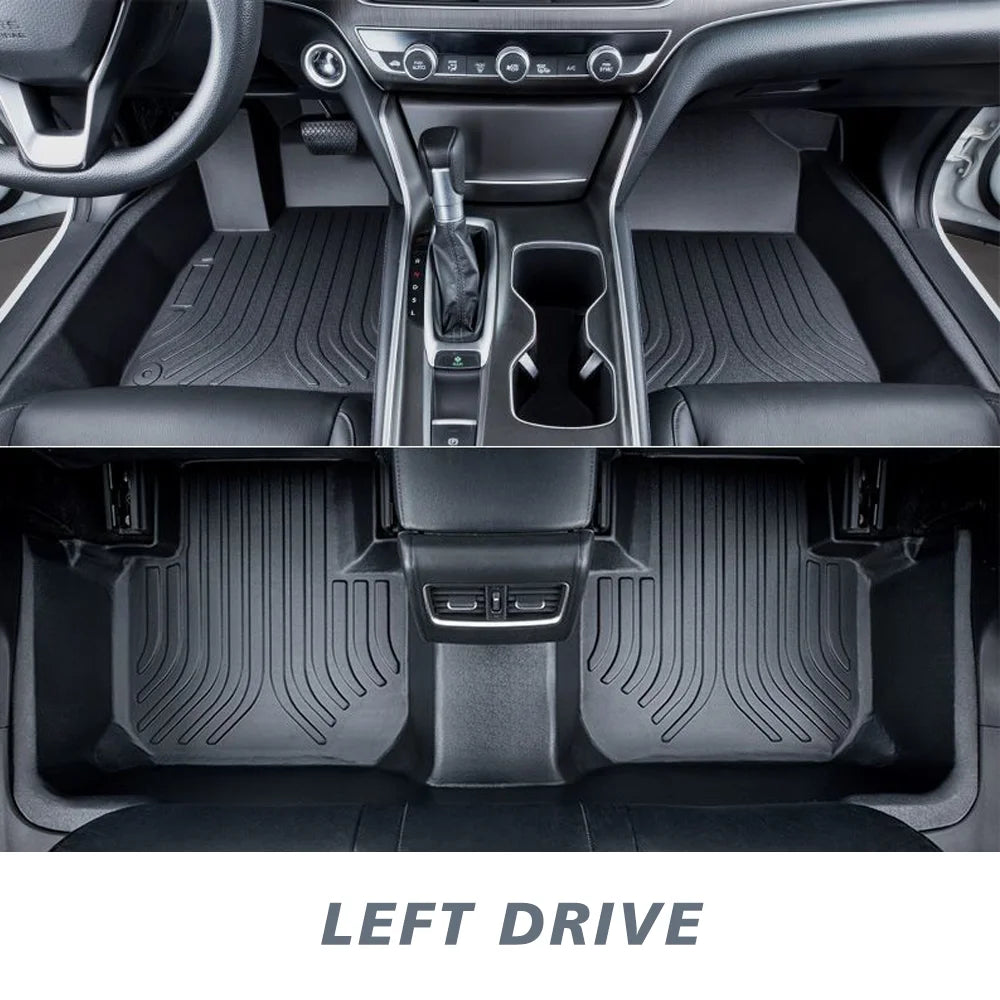 tapis sol noir rayures horizontales latex clips résistant pratique voiture 2010 2016