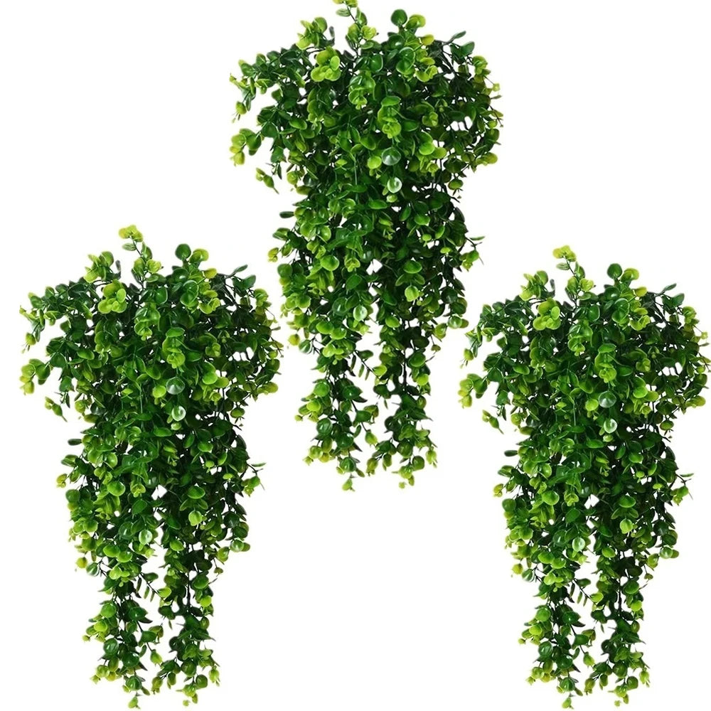 plantes artificielles vertes suspension feuilles rondes tiges grimpantes naturelles decoration exterieure intérieure