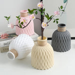 vases décoratifs blanc beige gris rose motif ondulé corde jute moderne