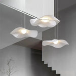 suspension lumineuse moderne blanche plissée opaque tringle led chambre salon