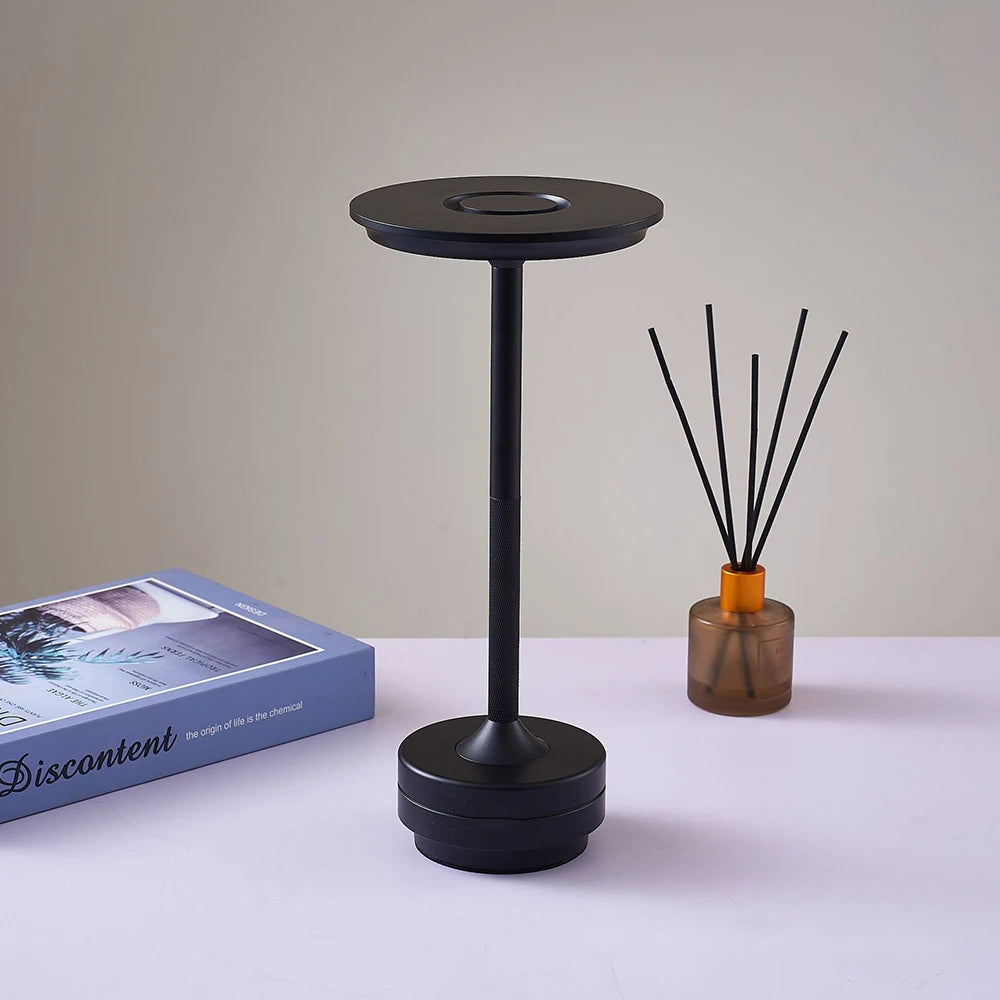 lampe moderne or noir gris rechargeable tactile led acier poli chambre coucher