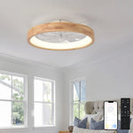 ventilateur led moderne bois naturel télécommande minimaliste chambre restaurant decoration ventilation électrique