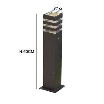 lampe solaire moderne aluminium noir ip65 waterproof h60cm éclairage public led