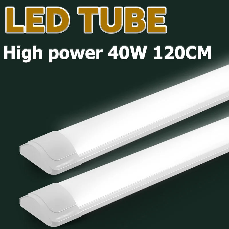 tube led blanc 120cm luminaire moderne cuisine salon éclairage intérieur linéaire plat