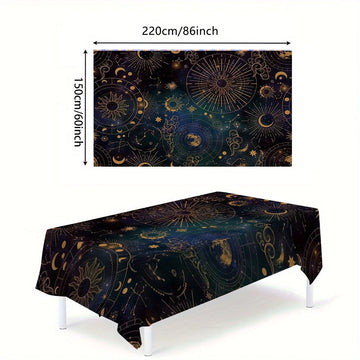 nappe imperméable moderne bleu foncé constellations étoiles restaurant décoration maison festive resistant huile