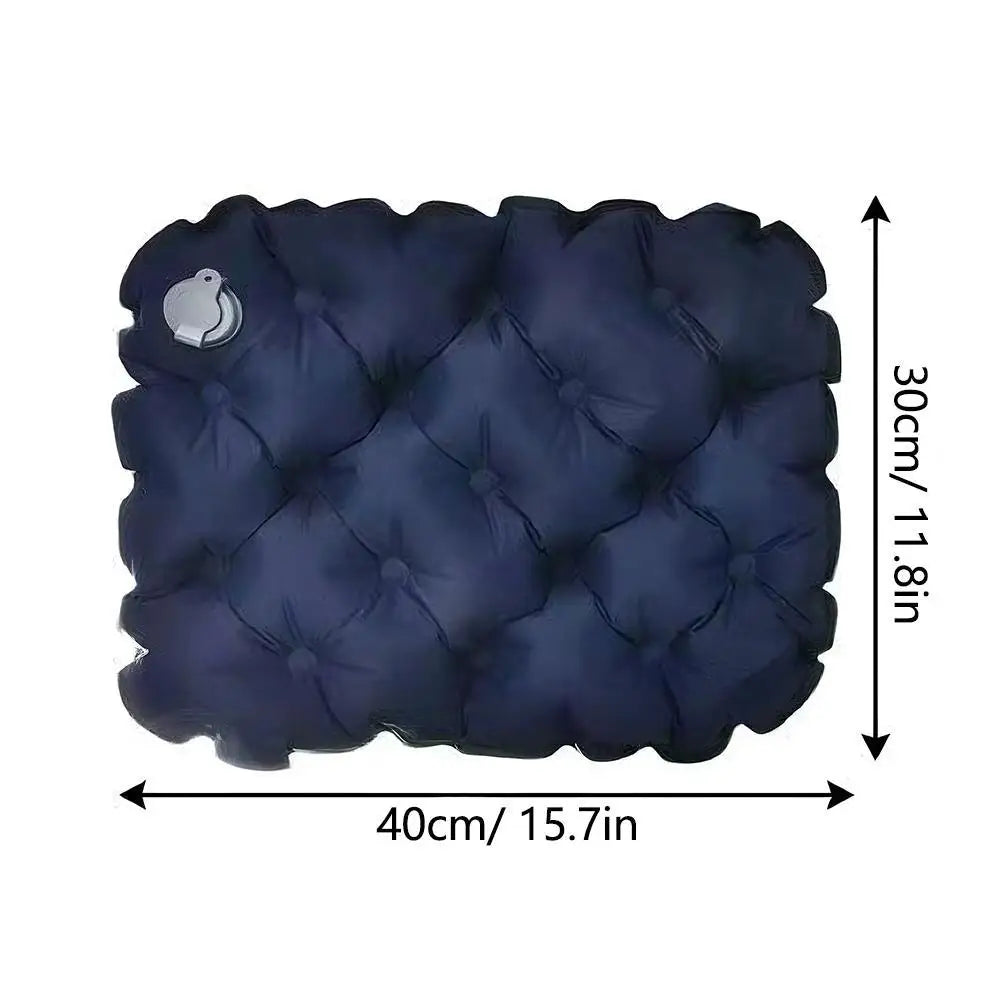 coussin gonflable tufté moderne vert bleu marine gris anti escarres portable camping