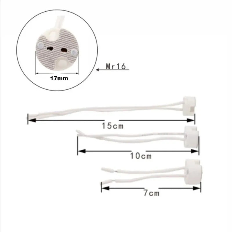 adaptateur électrique led gu10 mr16 câble blanc 10cm 15cm moderne