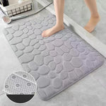 tapis bain antidérapant texture galet coton polyester moderne salle bain sol maison