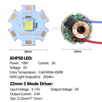 diodes led 20mm bleu clair jaune noir doré conducteurs pcb projecteur lampe torche phare